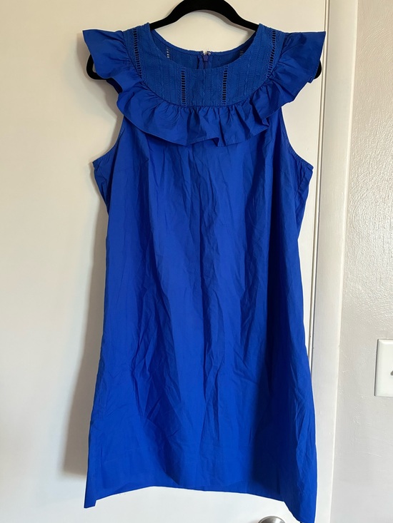 J. Crew Dresses & Skirts - J. Crew Royal Blue Ruffle Neck Sleeveless Dress